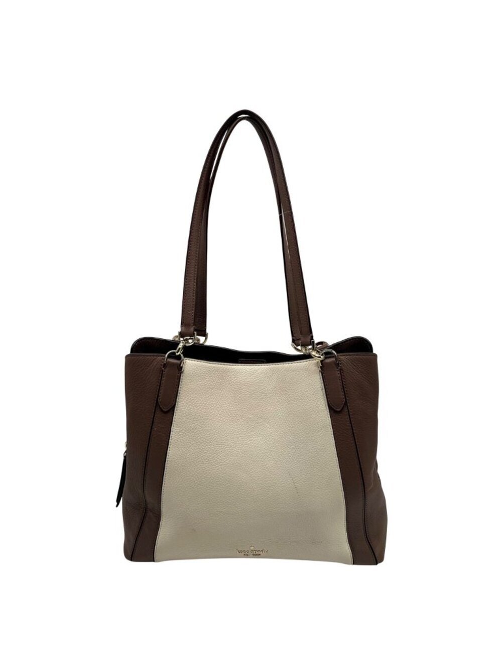 Kate Spade Brown & Cream Jackson Medium Triple Compartment Shoulder Bag